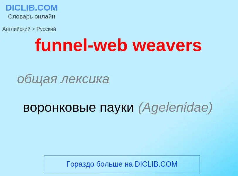 Μετάφραση του &#39funnel-web weavers&#39 σε Ρωσικά