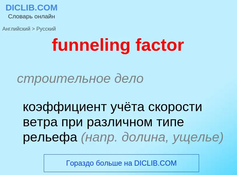 Μετάφραση του &#39funneling factor&#39 σε Ρωσικά