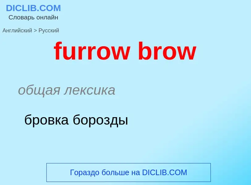 Como se diz furrow brow em Russo? Tradução de &#39furrow brow&#39 em Russo