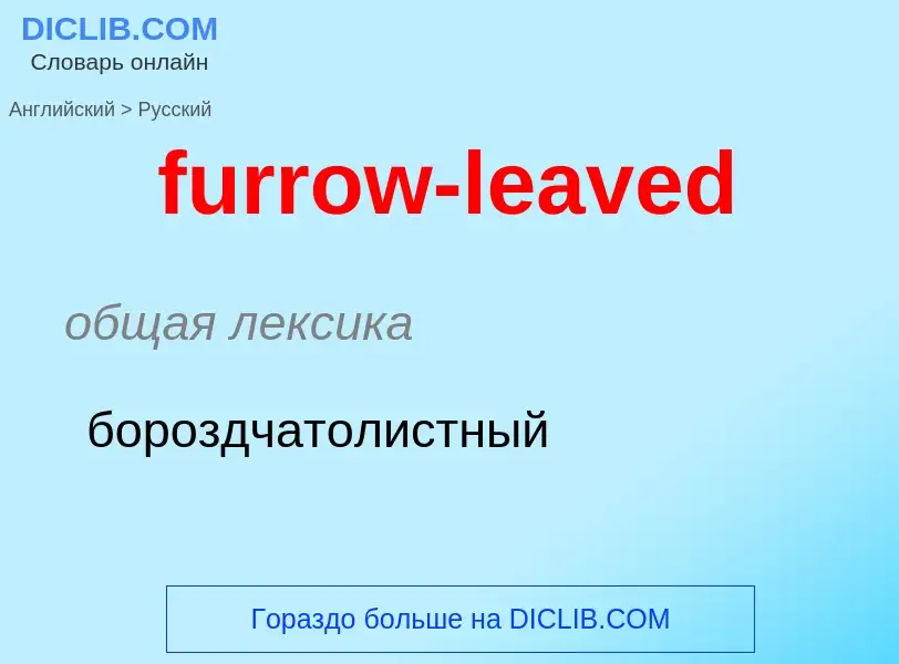 Traduction de &#39furrow-leaved&#39 en Russe