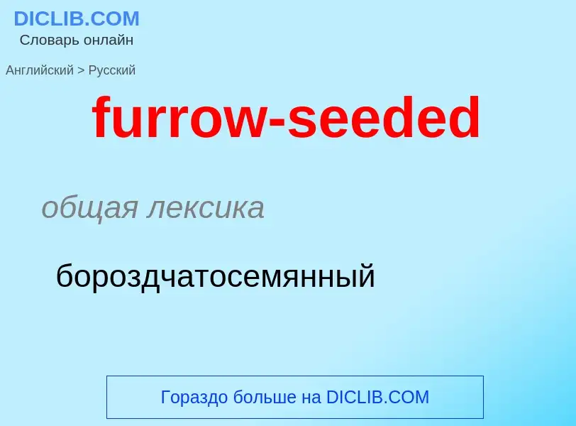 Como se diz furrow-seeded em Russo? Tradução de &#39furrow-seeded&#39 em Russo