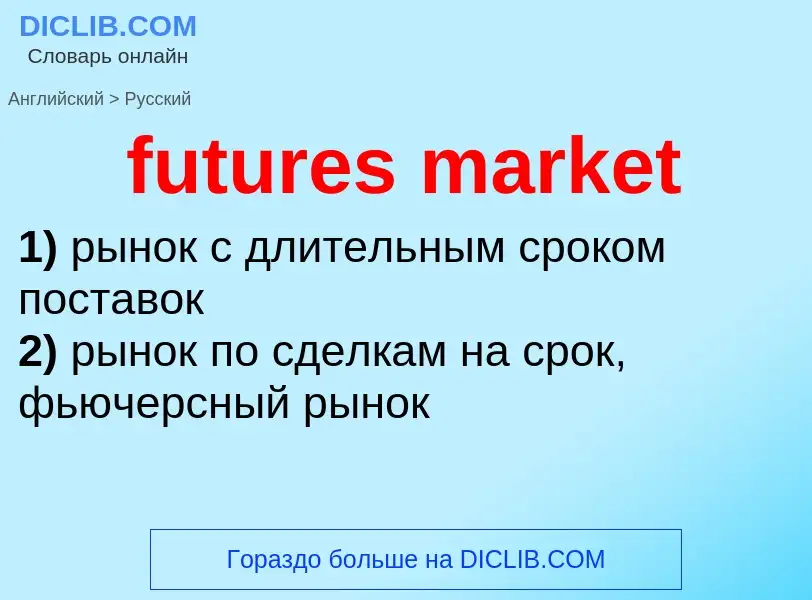 Как переводится futures market на Русский язык