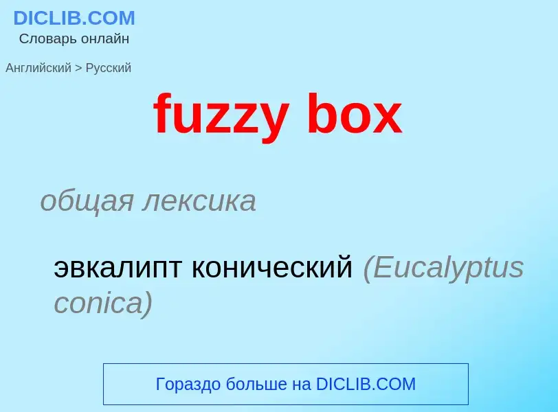 Como se diz fuzzy box em Russo? Tradução de &#39fuzzy box&#39 em Russo