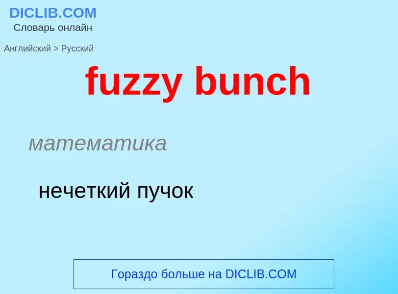 Как переводится fuzzy bunch на Русский язык