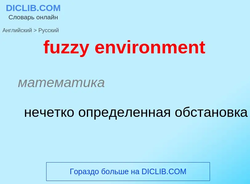 Vertaling van &#39fuzzy environment&#39 naar Russisch