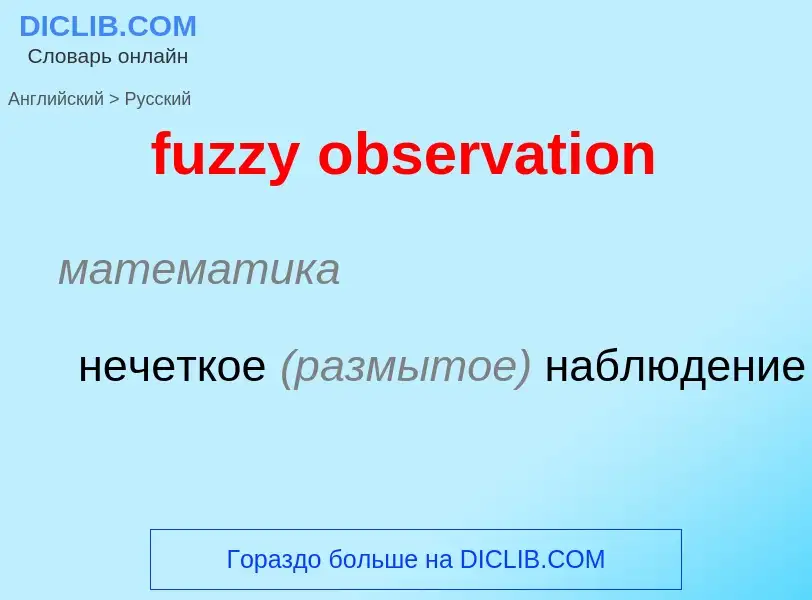 Μετάφραση του &#39fuzzy observation&#39 σε Ρωσικά