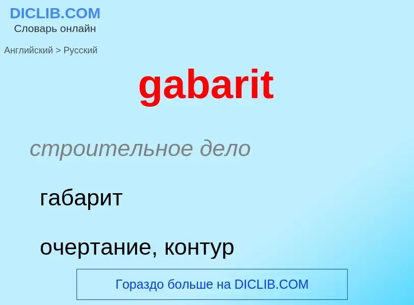 Как переводится gabarit на Русский язык