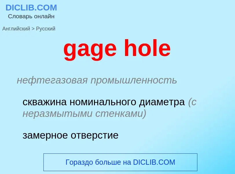 Как переводится gage hole на Русский язык