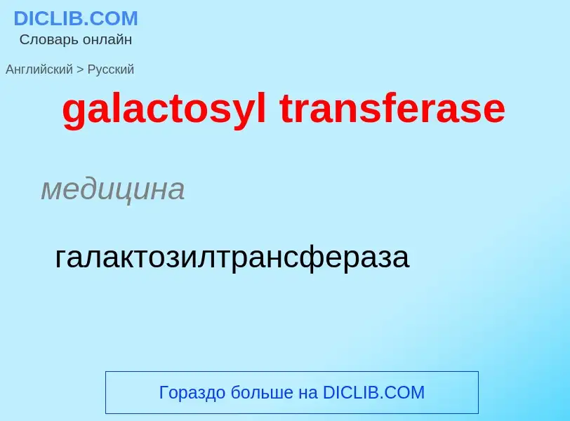 Как переводится galactosyl transferase на Русский язык