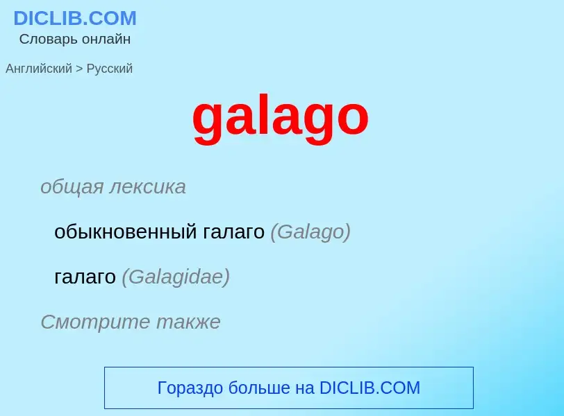 Как переводится galago на Русский язык