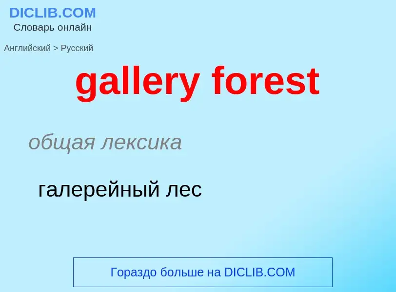 Как переводится gallery forest на Русский язык