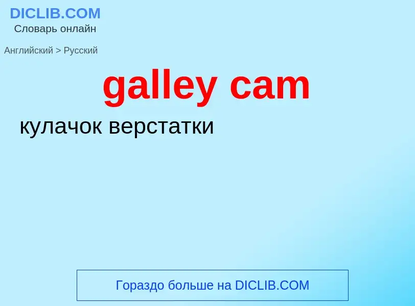 Как переводится galley cam на Русский язык