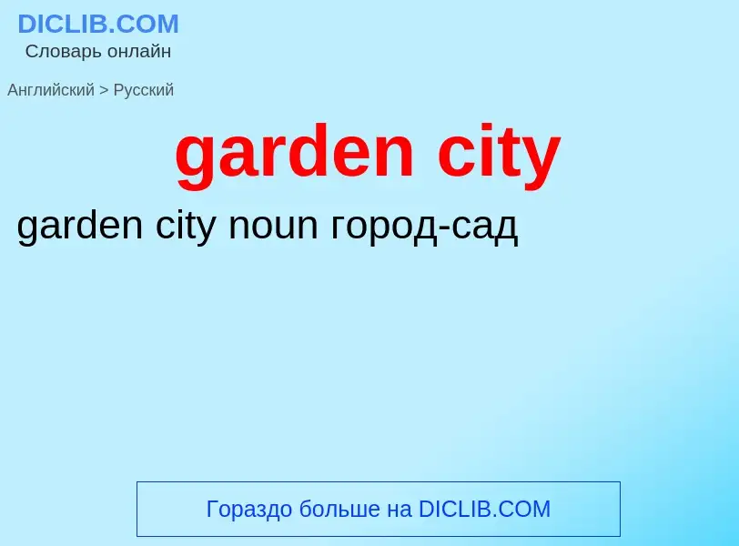 Как переводится garden city на Русский язык