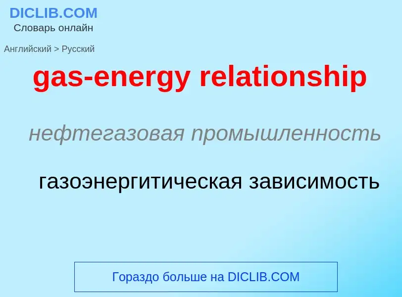 What is the Russian for gas-energy relationship? Translation of &#39gas-energy relationship&#39 to R