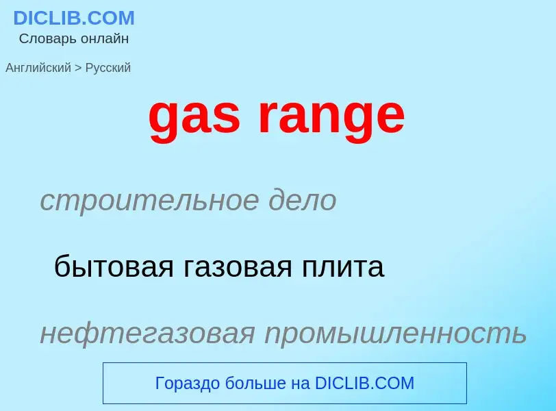 Μετάφραση του &#39gas range&#39 σε Ρωσικά