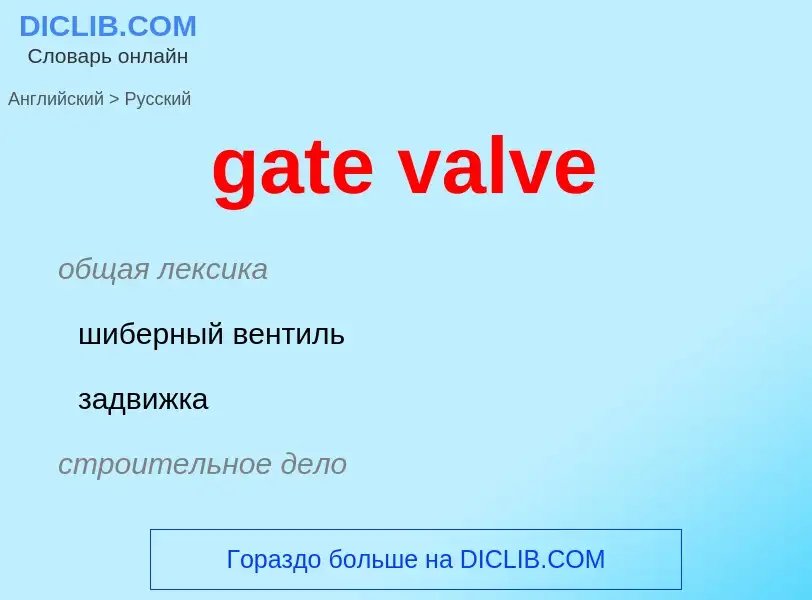 Как переводится gate valve на Русский язык