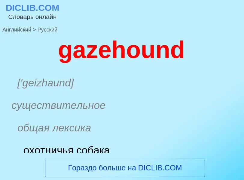 What is the Russian for gazehound? Translation of &#39gazehound&#39 to Russian