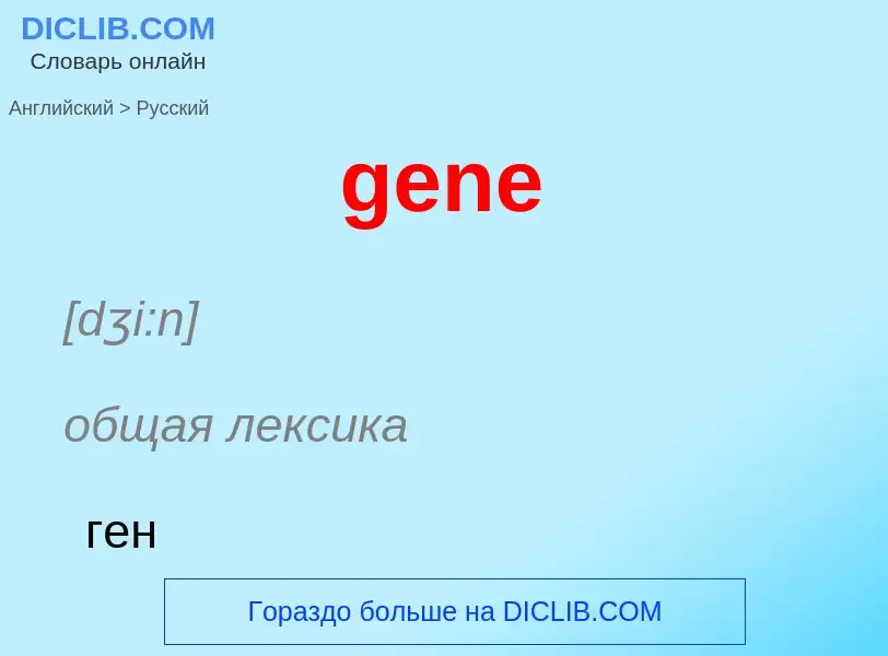 Как переводится gene на Русский язык