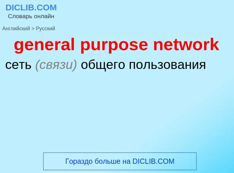 Como se diz general purpose network em Russo? Tradução de &#39general purpose network&#39 em Russo