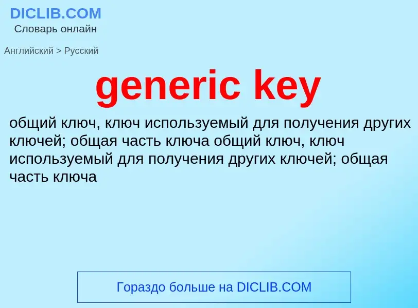 What is the Russian for generic key? Translation of &#39generic key&#39 to Russian