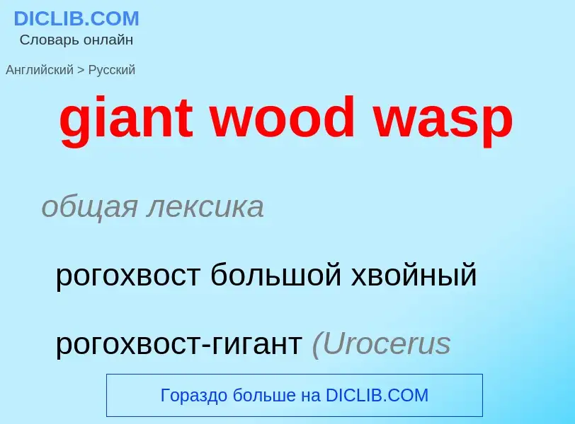 What is the Russian for giant wood wasp? Translation of &#39giant wood wasp&#39 to Russian