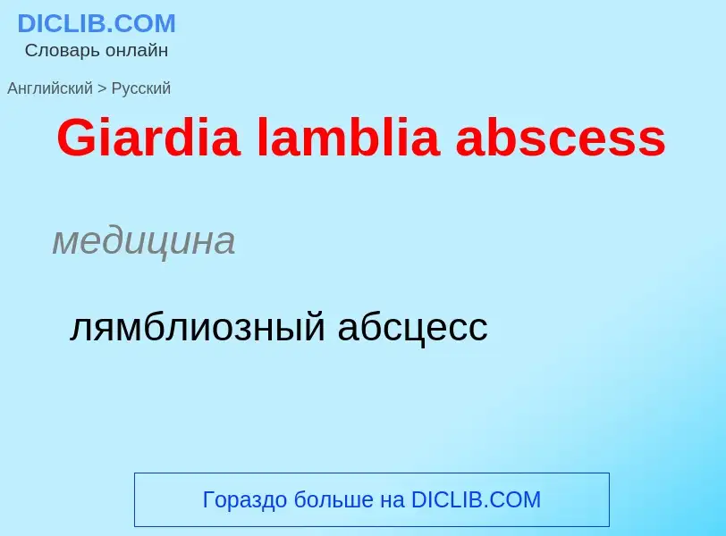 Как переводится Giardia lamblia abscess на Русский язык