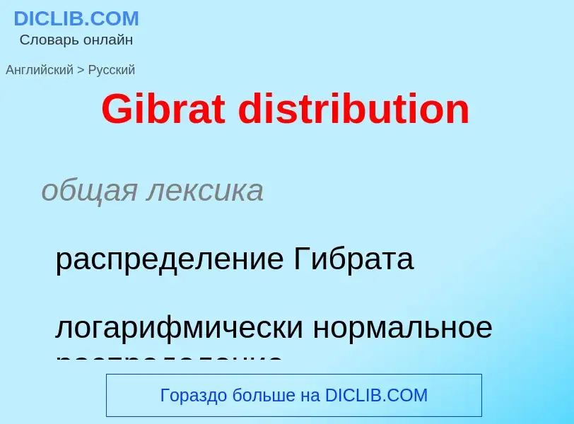 Как переводится Gibrat distribution на Русский язык