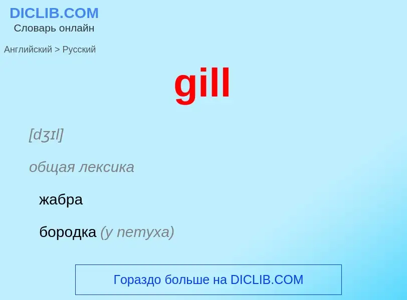 Как переводится gill на Русский язык