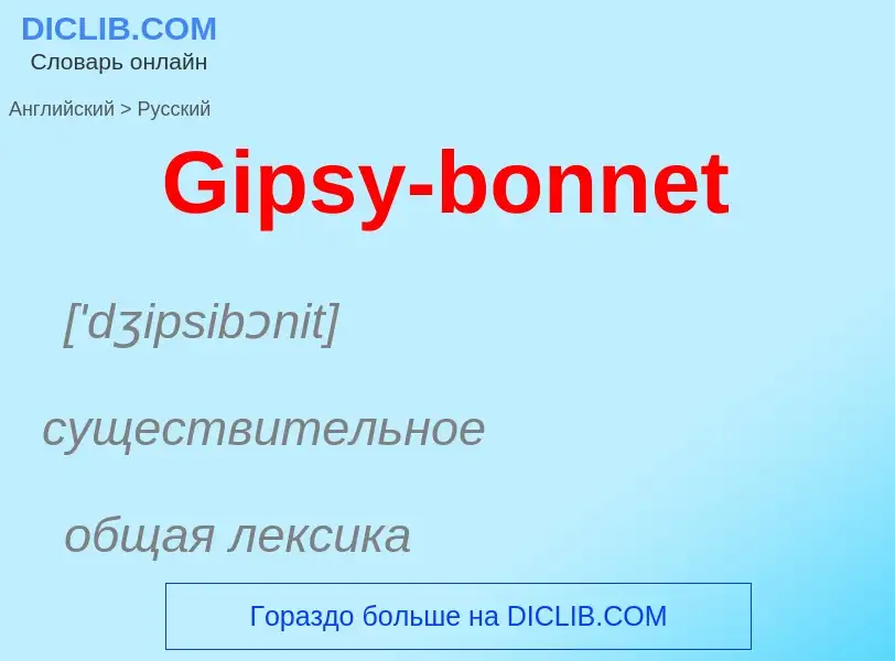 Как переводится Gipsy-bonnet на Русский язык