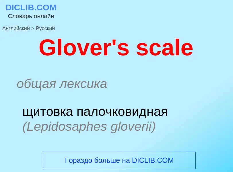 Как переводится Glover's scale на Русский язык