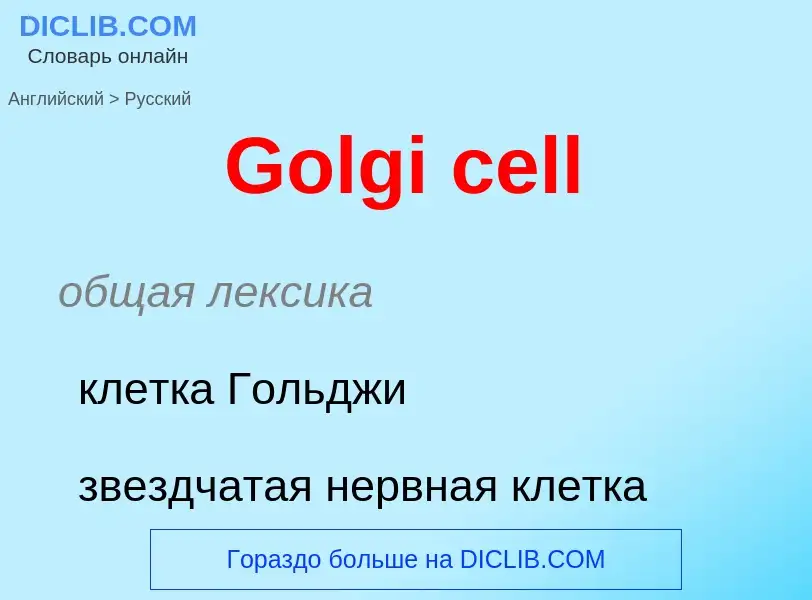 Как переводится Golgi cell на Русский язык