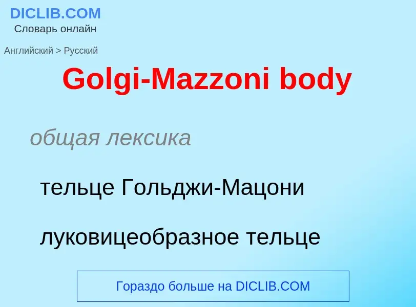 Как переводится Golgi-Mazzoni body на Русский язык