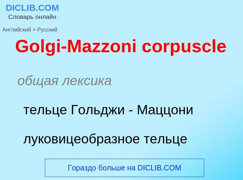 Как переводится Golgi-Mazzoni corpuscle на Русский язык