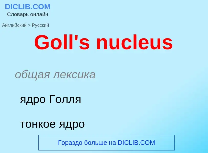 Как переводится Goll's nucleus на Русский язык