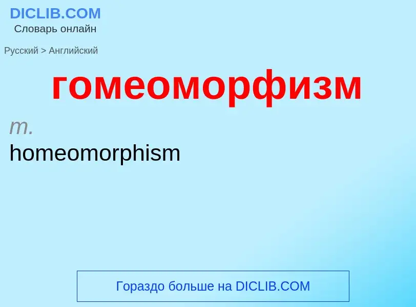 Как переводится гомеоморфизм на Английский язык