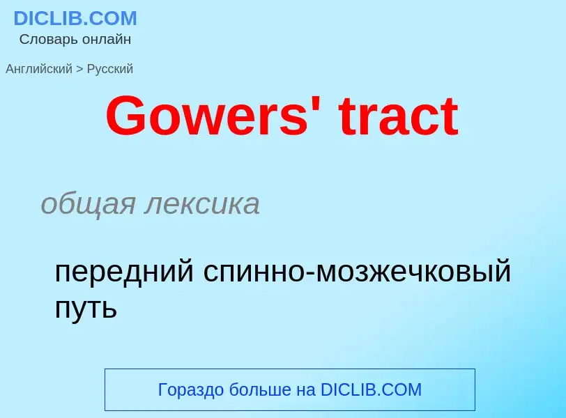 Как переводится Gowers' tract на Русский язык