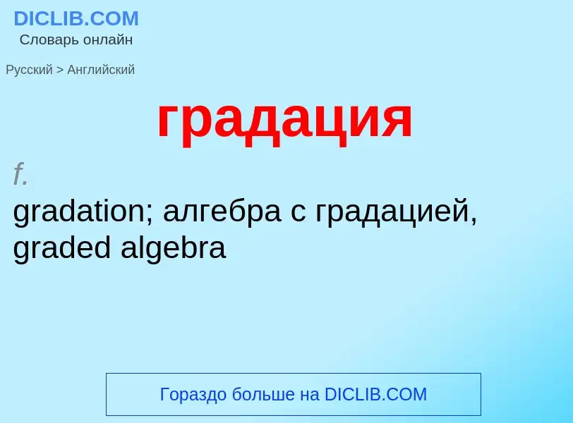 Как переводится градация на Английский язык