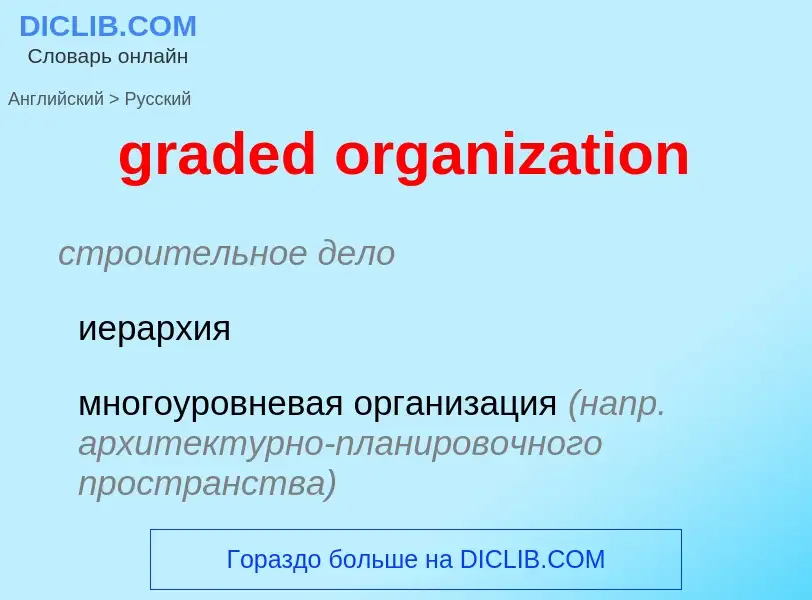 Μετάφραση του &#39graded organization&#39 σε Ρωσικά