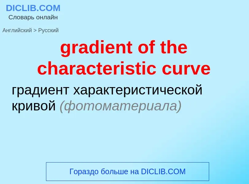 ¿Cómo se dice gradient of the characteristic curve en Ruso? Traducción de &#39gradient of the charac