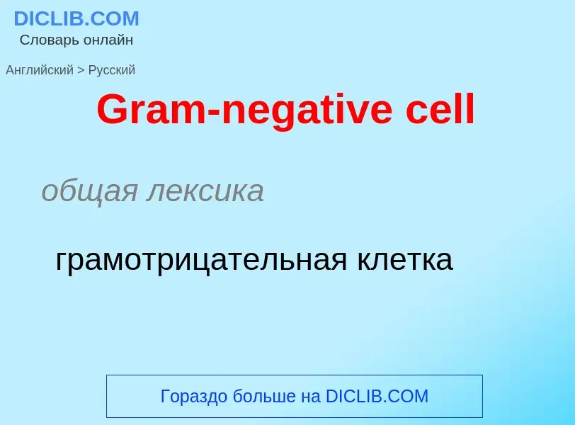 Как переводится Gram-negative cell на Русский язык