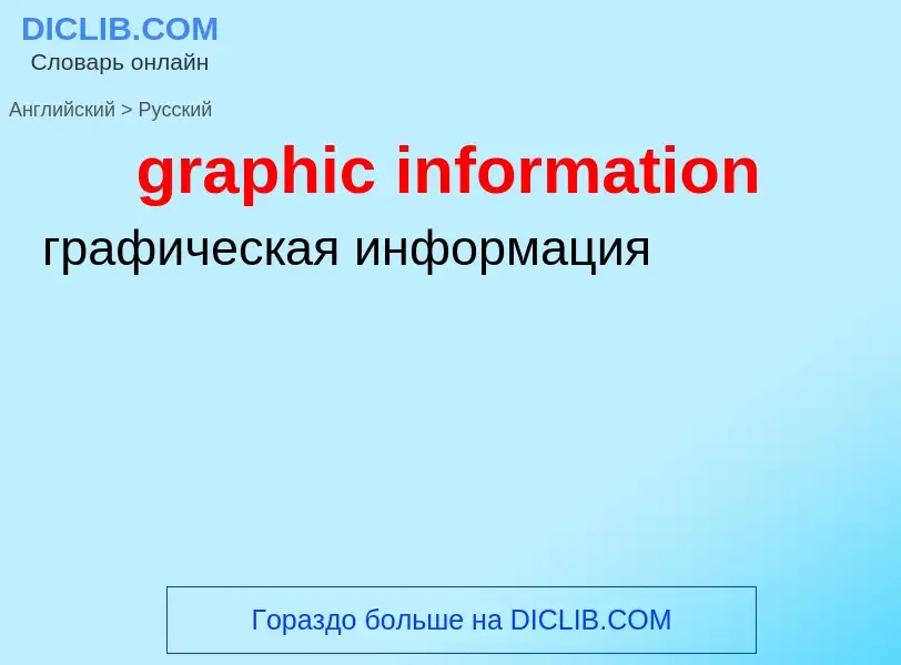 Как переводится graphic information на Русский язык