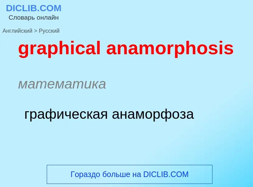 What is the Russian for graphical anamorphosis? Translation of &#39graphical anamorphosis&#39 to Rus