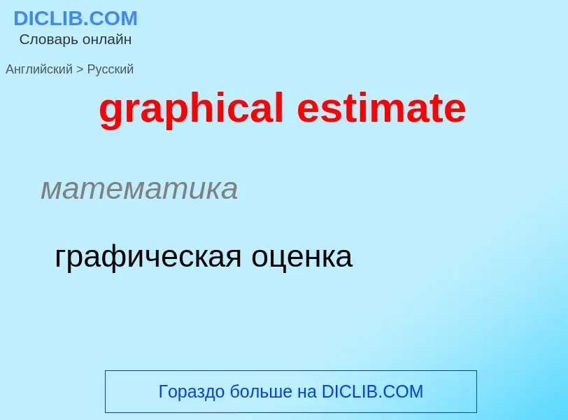 Как переводится graphical estimate на Русский язык