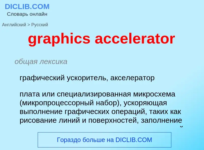 What is the Russian for graphics accelerator? Translation of &#39graphics accelerator&#39 to Russian