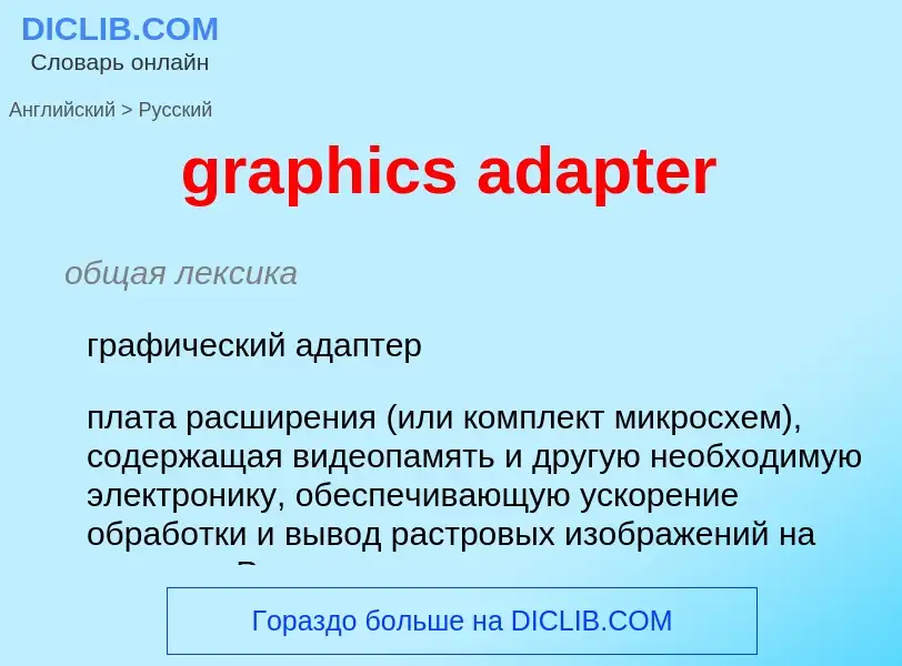 What is the Russian for graphics adapter? Translation of &#39graphics adapter&#39 to Russian