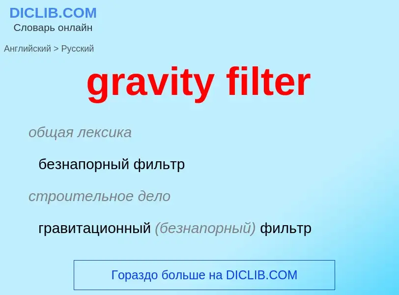 Как переводится gravity filter на Русский язык