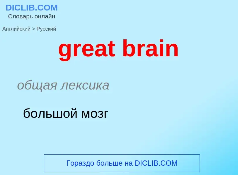 Vertaling van &#39great brain&#39 naar Russisch