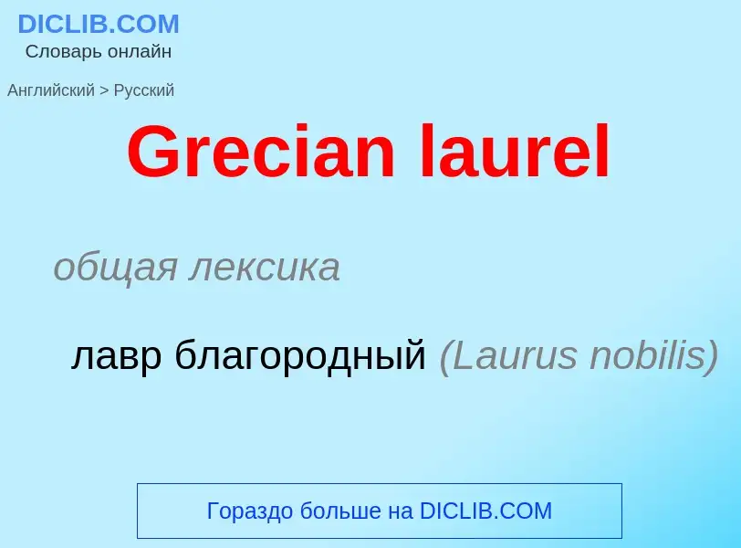 Как переводится Grecian laurel на Русский язык