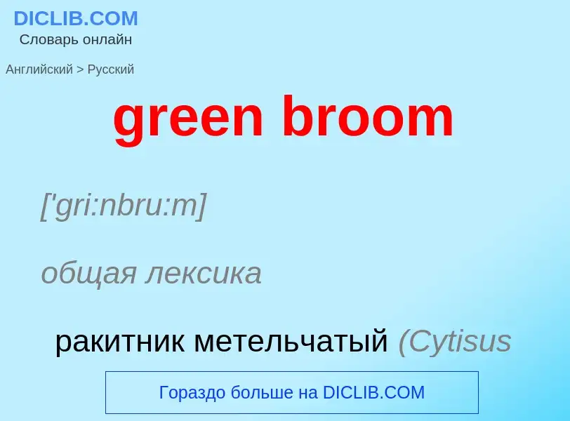 Μετάφραση του &#39green broom&#39 σε Ρωσικά