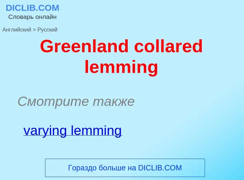 Traduzione di &#39Greenland collared lemming&#39 in Russo